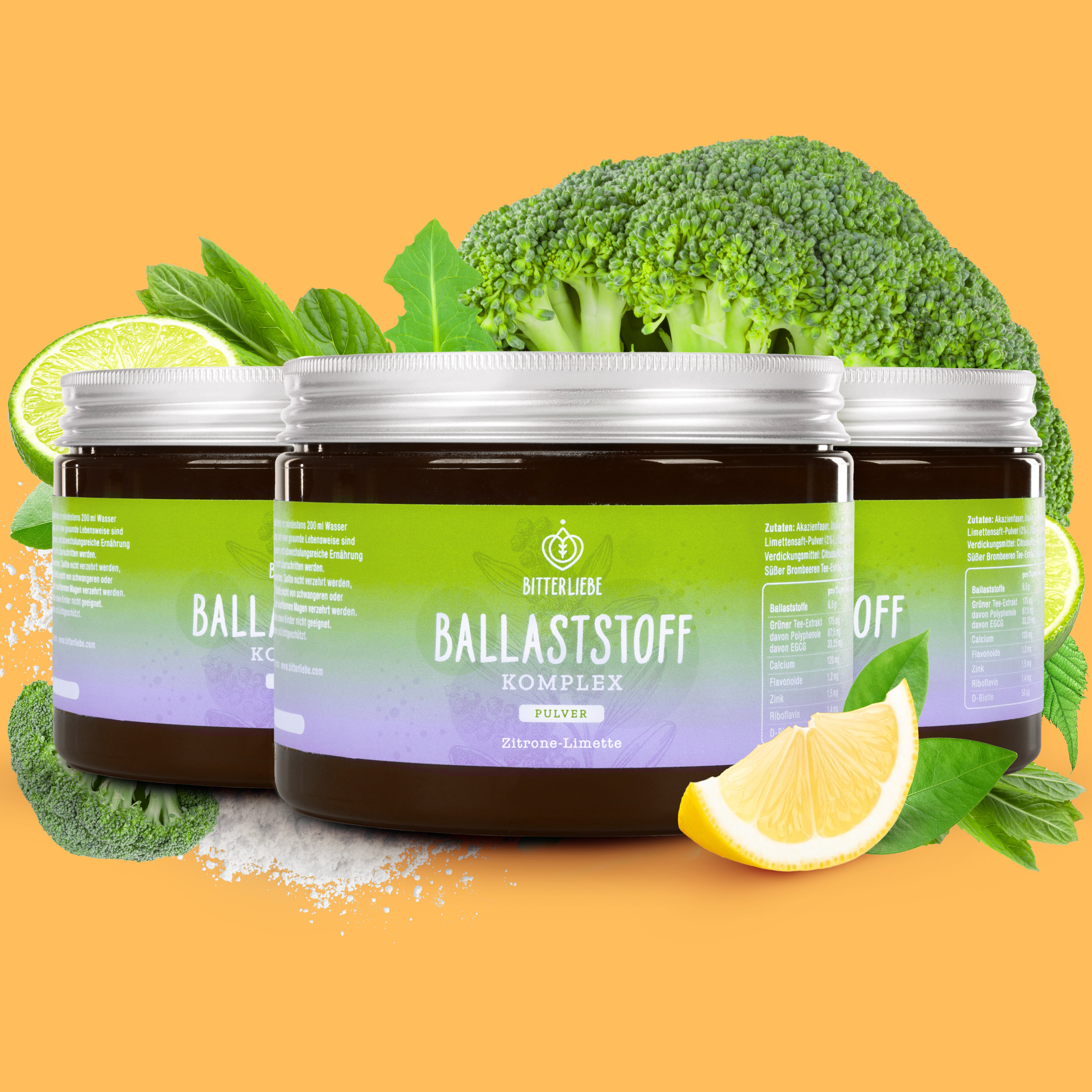 Ballaststoff Komplex Zitrone-Limette 3er Set