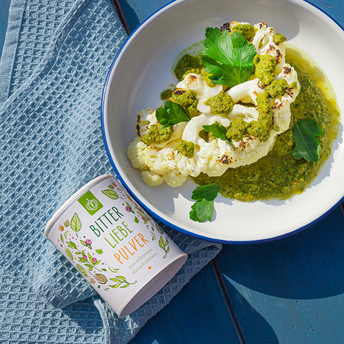 Blumenkohl Steaks mit Chimichurri Soße